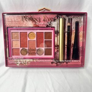 Nicole Miller Perfect Eyes Makeup Eyeshadow Palette, Mascara Eyeliner Set,‎ NIB